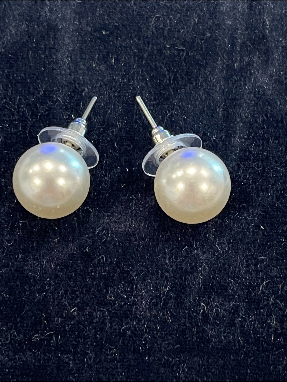 Large Classic Pearl Stud Earrings - White Pearl